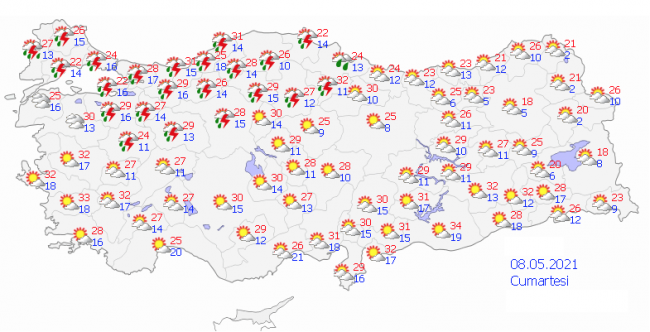 Serin ve yağışlı hava geliyor